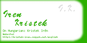 iren kristek business card