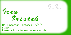 iren kristek business card